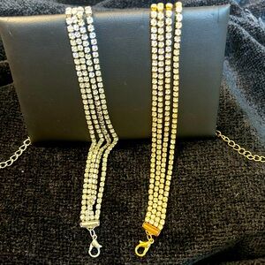 2 rhinestone anklets